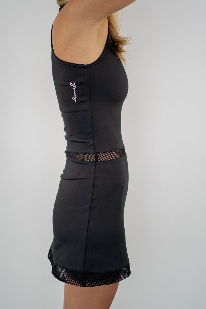 Madison Dress - Black sustainable fashion tennis dress